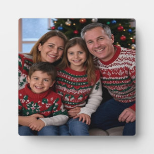 Add Christmas Family Photo Customise Plaque