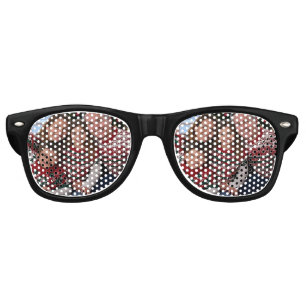 Add Christmas Family Photo Customise Retro Sunglasses