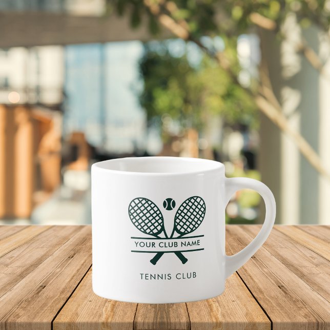 Add Club Name Green Logo Tennis Team Custom Espresso Cup (Add Club Name Green Logo Tennis Team Custom Espresso Cup)