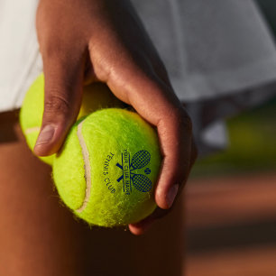 Add Club Name Tennis Team Navy Blue Custom Balls