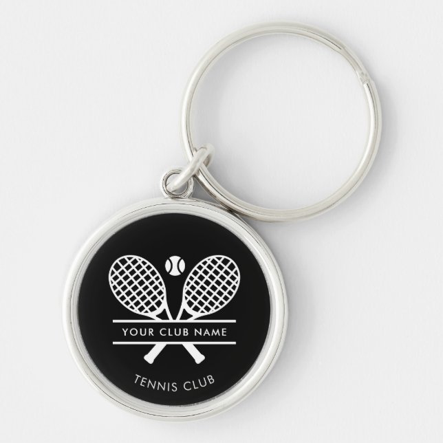 Add Club Name Tennis Team Simple Custom Key Ring (Front)