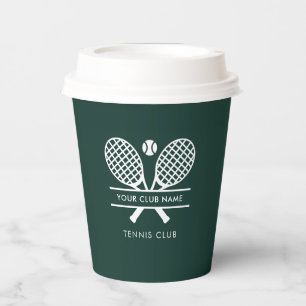 Add Club Name Tennis Team White Sports Logo Paper Cups