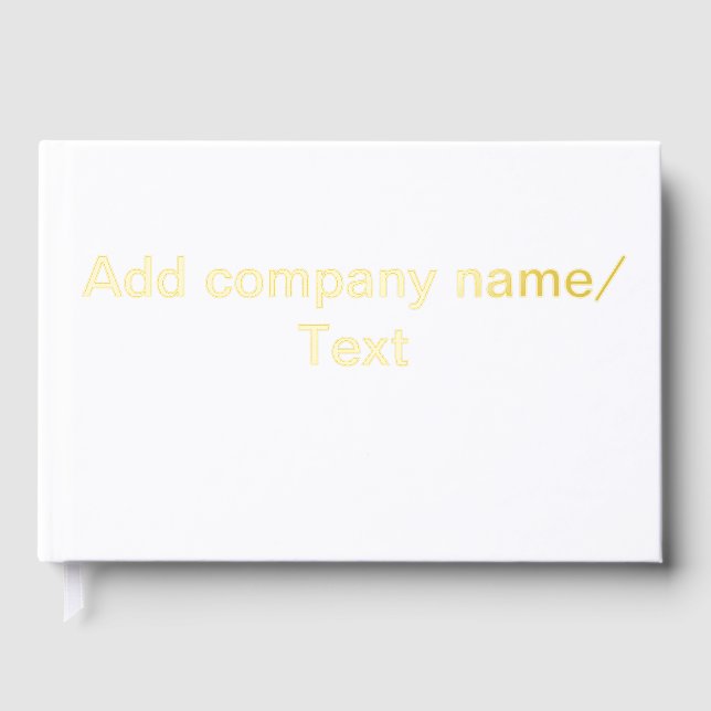 Add company business name text details minimal guest book (Front)