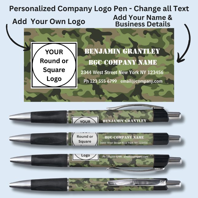 Add Company Details Name, Camo Background Effect (Creator Uploaded)