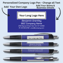 Add Company Details Name, Royal Bue Background