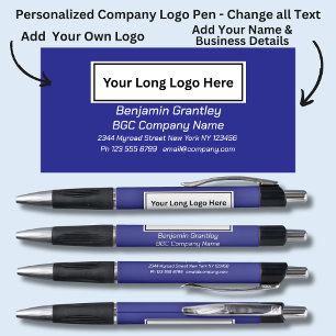 Add Company Details Name, Royal Bue Background