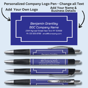 Add Company Details Name, Royal Bue Background