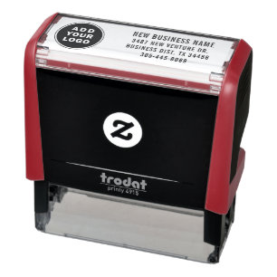 Add Company Logo and Business Address Self-inking Stamp