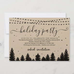 Add Company Logo, Business Christmas Holiday Party Invitation