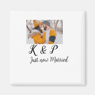 add coule photo just now married add name letter l magnet