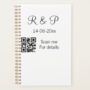 Add couple name date year Q R code here wedding te Planner