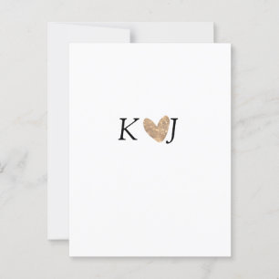 Add couple name letter wedding gold heart glitter postcard