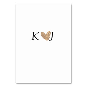 Add couple name letter wedding gold heart glitter table number