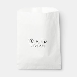 Add couple name monogram add date year wedding rom favour bags