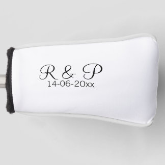 Add couple name monogram add date year wedding rom golf head cover