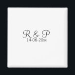 Add couple name monogram add date year wedding rom magnet<br><div class="desc">For lovers like us</div>