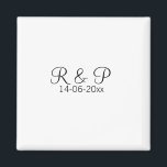Add couple name monogram add date year wedding rom magnet<br><div class="desc">For lovers like us</div>