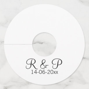 Add couple name monogram add date year wedding rom wine glass tag