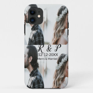 Add couple photo merry married add date year Case-Mate iPhone case