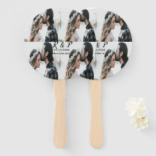 Add couple photo merry married add date year  hand fan