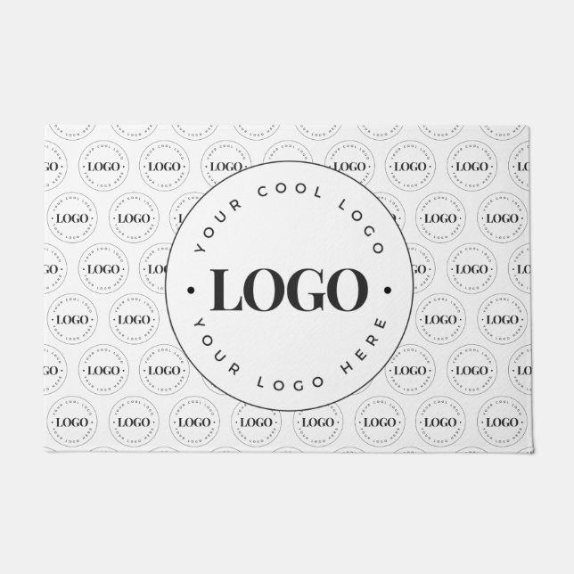 Add Custom Business Company Logo Repeating Welcome Doormat (Front)