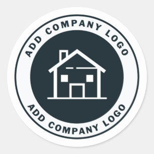 Add Custom Business Logo Real Estate Agent Brand Classic Round Sticker