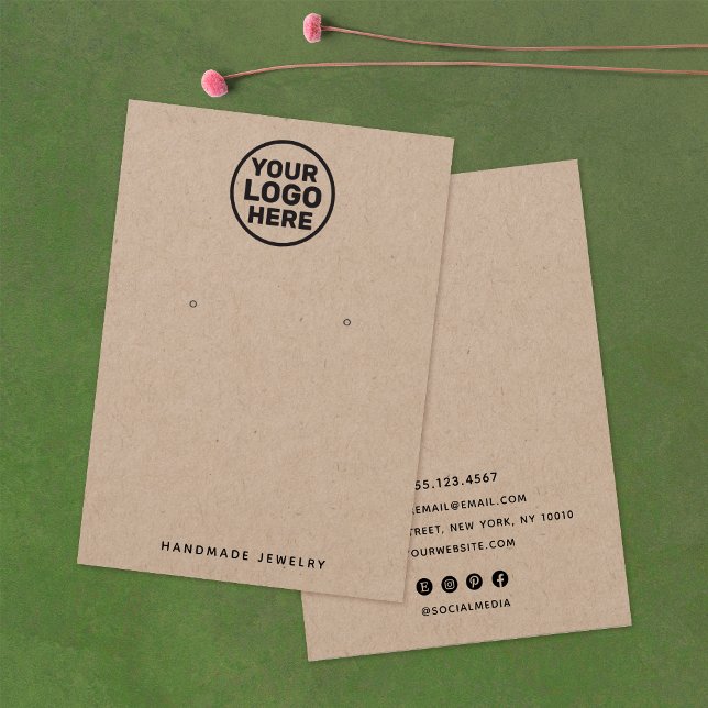 Add Custom Logo Kraft Earring Display Holder (Creator Uploaded)