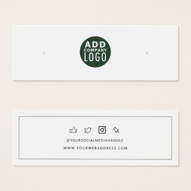 Add Custom Logo Stud Earring Display Card (Front & Back)