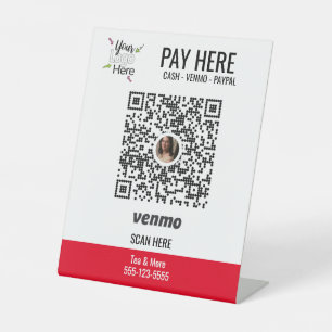 Add Custom Logo Use Venmo Pay Red Pedestal Sign