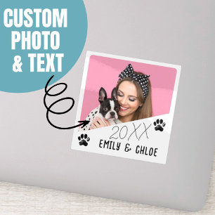 Add Custom Pet Photo Name & Year Cute Dog Mom Gift