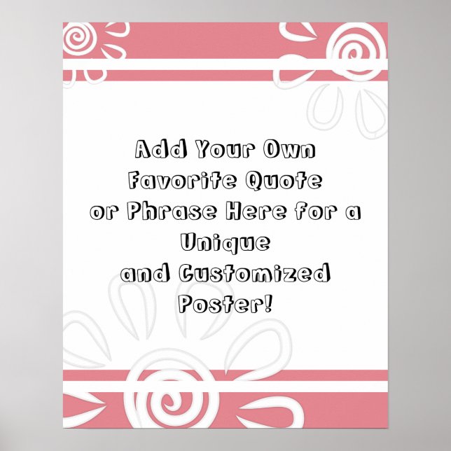 Add Custom Quote Stripes Flowers Strawberry Ice Poster (Front)