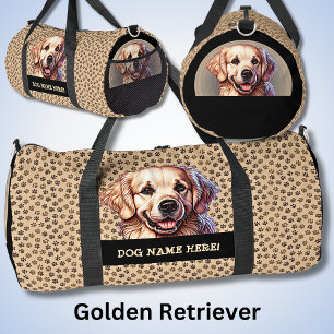 Add Dog Name or Your Name, Golden Retriever  Duffle Bag