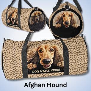 Add Dog Name, Your Name, Afghan Hound Duffle Bag