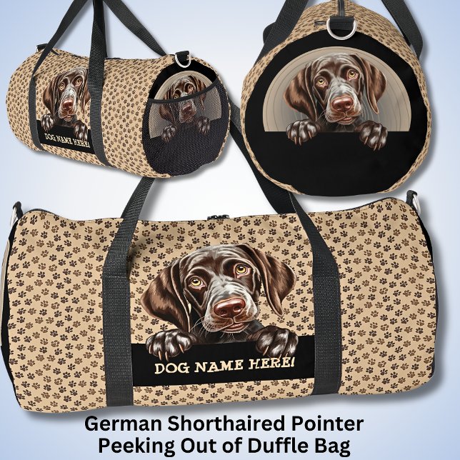 Add Dog Name Your Name, German Shorthaired Pointer Duffle Bag (Creator Uploaded)