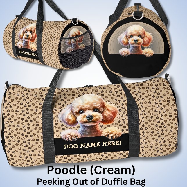 Add Dog Name Your Name, Poodle - Cream -  Duffle Bag (Creator Uploaded)