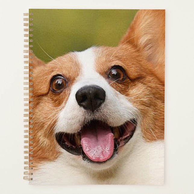 Add Dog Photo Personalised Customised Planner (Front)