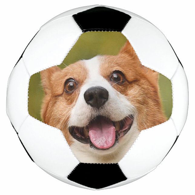 Add Dog Photo Personalised Customised Soccer Ball (Front)