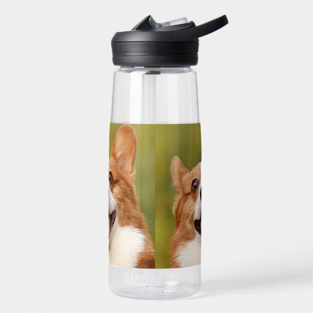 Add Dog Photo Personalised Customised Water Bottle (Left)