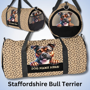 Add Dog Your Name,  Staffordshire Bull Terrier Duffle Bag