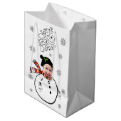  Add Face Photo Snowman & Snowflakes Let It Snow Medium Gift Bag (Front Angled)