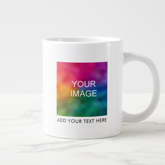 Add Family Girlfriend Boyfriend Image Photo Logo Large Coffee Mug (Right)