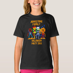 Add Family Name Edit Text Halloween Party Year T-Shirt