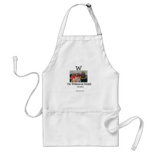 Add family name photo year rustic vintage reunion standard apron