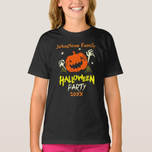 Add Family Name Year Halloween Party Edit Text T-Shirt