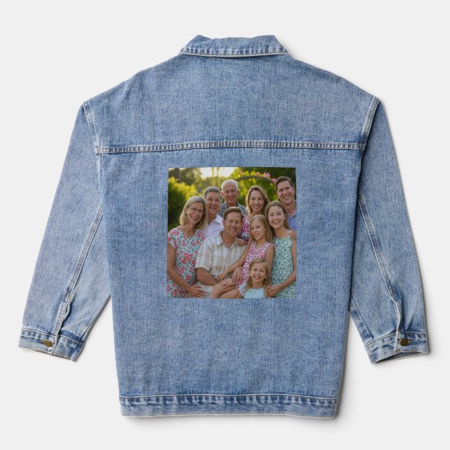 Add Family Reunion Photo Customise Denim Jacket (Back)