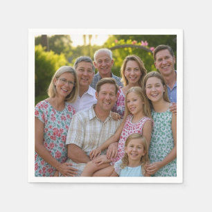 Add Family Reunion Photo Customise Napkin