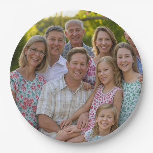 Add Family Reunion Photo Customise Paper Plate