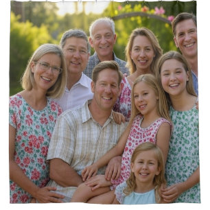 Add Family Reunion Photo Customise Shower Curtain