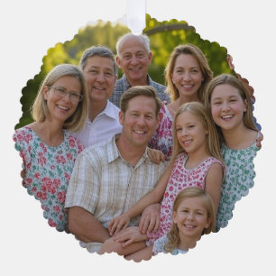 Add Family Reunion Photo Customise Tree Decoration Card