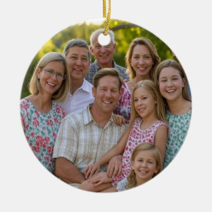 Add Family Reunion Photo Customize Ceramic Tree Decoration